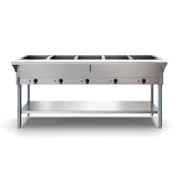 Five Pan Open Well Electric Steam Table with Undershelf, 240V, KM-OWS-5.